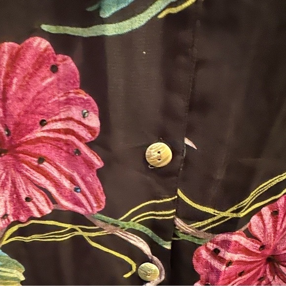 Vintage Lolette Long Sheer Floral Duster Size Large - Picture 3 of 5